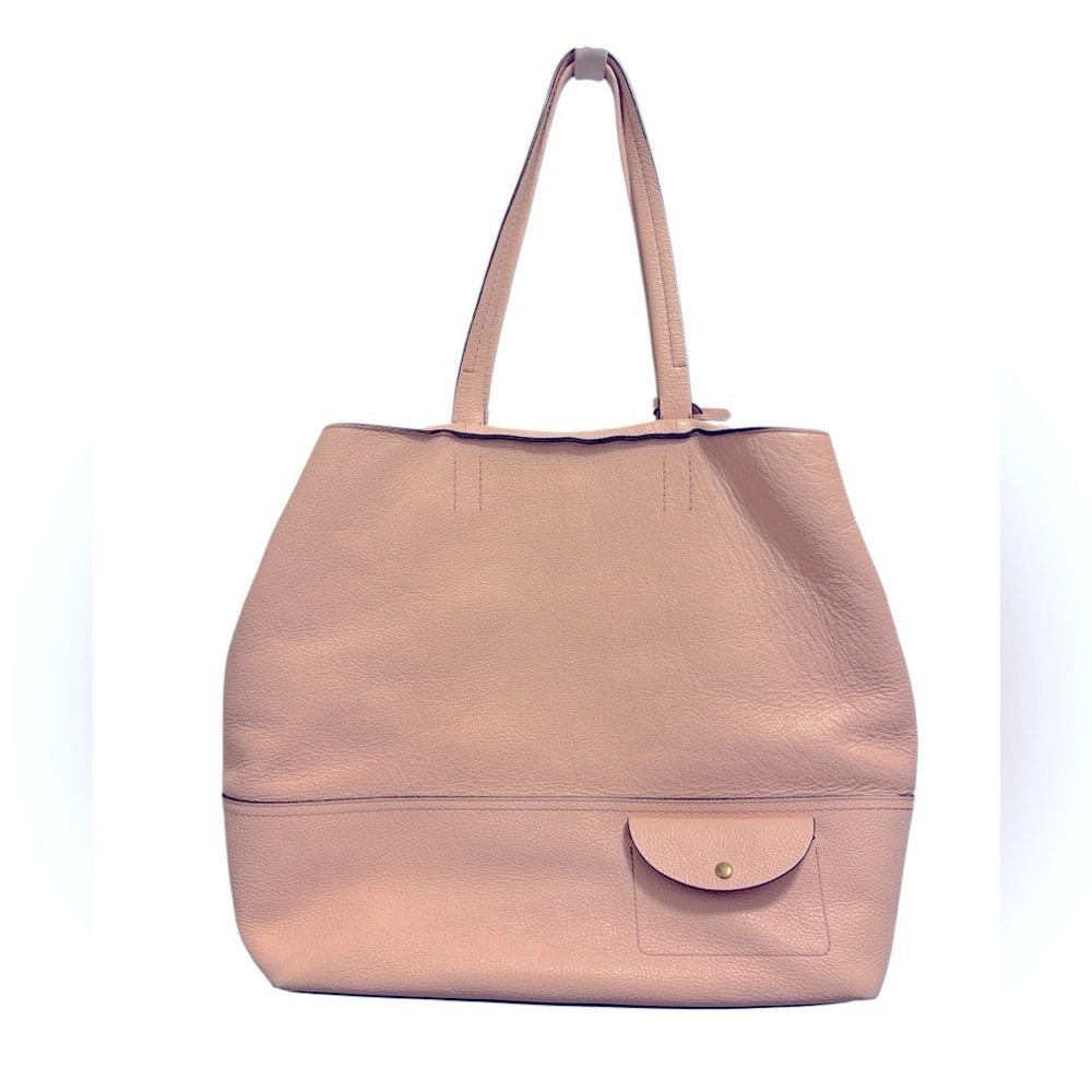 J. Crew Pink Leather Tote Bag with Structured Design soft leather